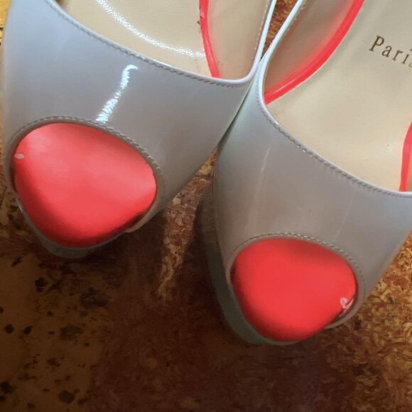 Christian Louboutin Bicolor Open Toe Pumps - Picture 5 of 5